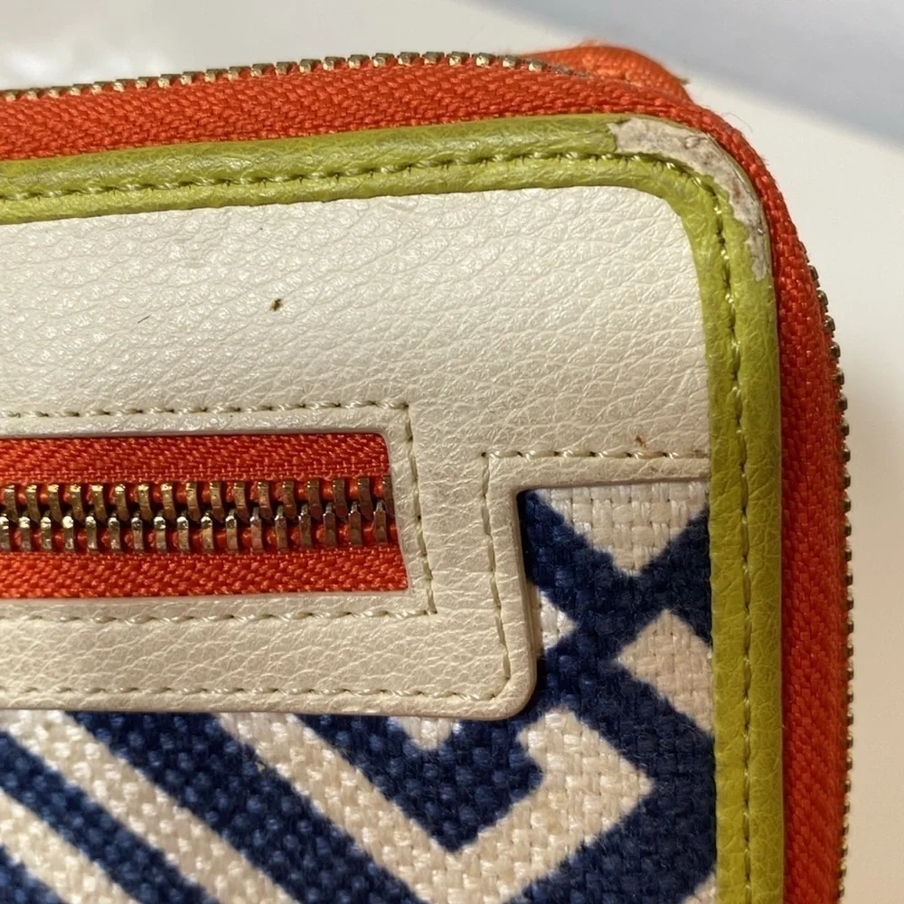 Spartina‎ 449 Haig Point Yacht Club Linen Wristlet Navy Cream, Orange, and Green